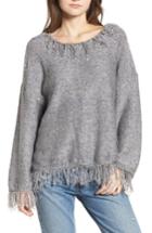 Women's Raga Savannah Frayed Sweater - Grey