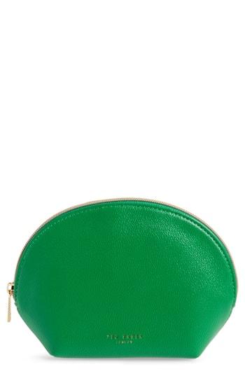 Ted Baker London Faux Leather Cosmetics Case, Size - Bright Green