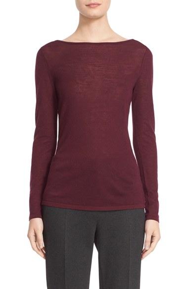 Women's Nordstrom Signature And Caroline Issa Cashmere Sweater - Burgundy
