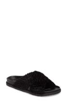 Women's Topshop Harissa Textured Faux Fur Slide Sandal .5us / 36eu - Black