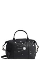 Longchamp Le Pliage Cuir Etoile Leather Handbag - Black