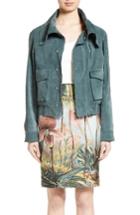 Women's Adam Lippes Suede Moto Jacket - Grey