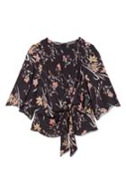 Women's Vince Camuto Bell Sleeve Tie Front Top - Black