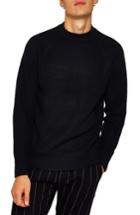 Men's Topman Ribbed Sweater - Blue