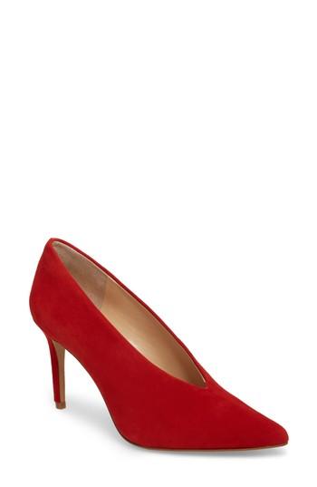 Women's Vince Camuto Ankia Suede Pump M - Red