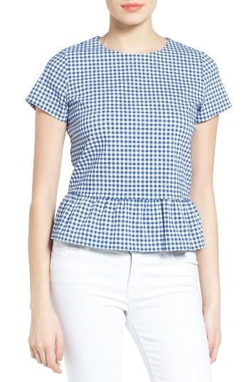 Petite Women's Halogen Peplum Top P - Blue