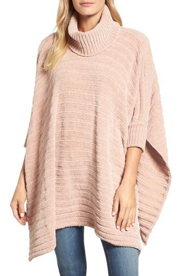 Women's Caslon Chenille Poncho - Pink