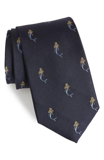 Men's Bonobos Mermaid Maritime Print Silk Tie, Size - Blue