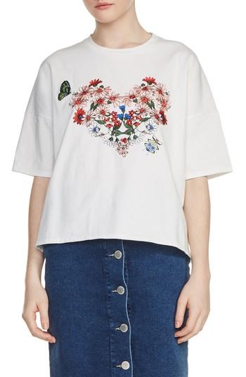 Women's Maje Embroidered Tee - White