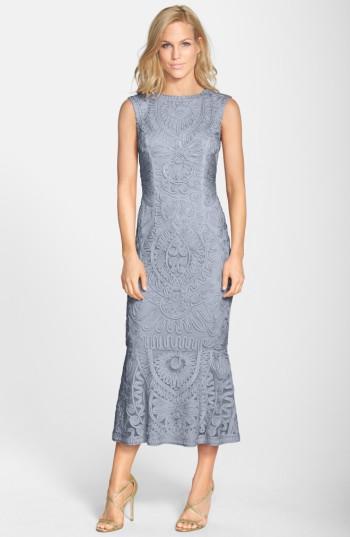 Petite Women's Js Collections Soutache Mesh Dress P - Blue