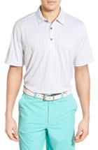 Men's Cutter & Buck 'hamden Jacquard Stripe' Drytec Moisture Wicking Golf Polo - White