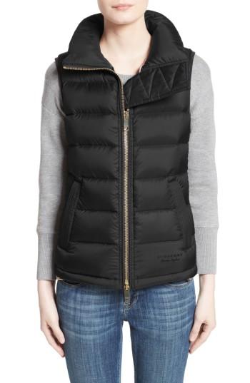 Women's Burberry Bredon Quilted Puffer Vest - Black