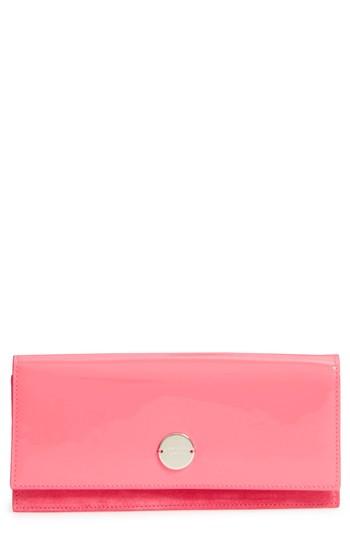 Jimmy Choo Fie Suede & Patent Leather Clutch - Pink