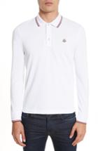 Men's Moncler Maglia Long Sleeve Polo, Size - White