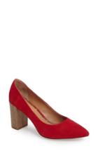 Women's Linea Paolo Hawt Block Heel Pump .5 M - Red