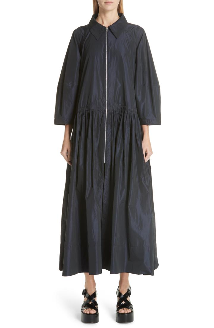 Women's Burberry Richmond Tropical Gabardine Car Coat With Detachable Hood