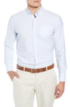 Men's Peter Millar Captain Regular Fit Check Sport Shirt, Size - White
