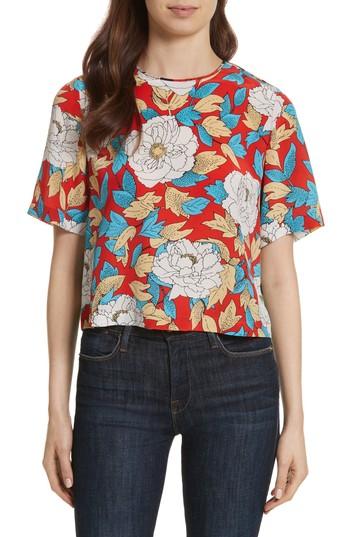 Women's Diane Von Furstenberg Crop Silk Tee - Black