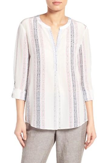 Women's Nic+zoe Stitch Lines Silk Top