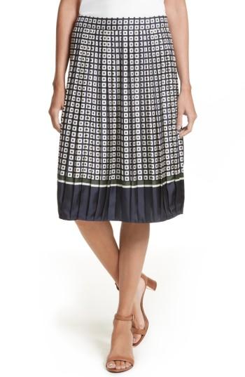 Women's Tory Burch Marea Pleated Silk Skirt