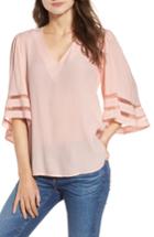 Women's Chelsea28 Illusion Sleeve Top, Size - Pink