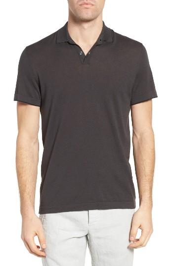 Men's James Perse Fine Gauge Tipped Polo (s) - Grey