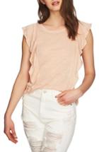 Women's 1.state Ruffle Linen Top, Size - Coral