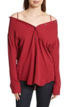 Women's Theory Tamalee Silk Shirt, Size - Red