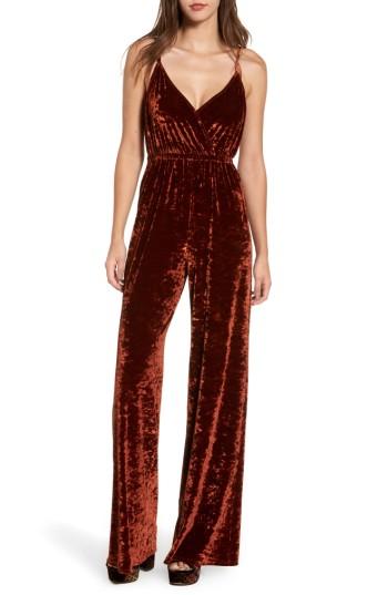 Women's Show Me Your Mumu The Richards Velvet Jumpsuit - Brown