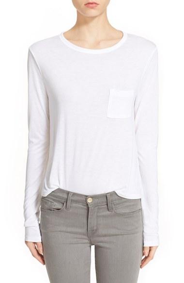Women's T By Alexander Wang Crop Long Sleeve Tee - White