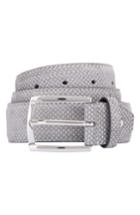 Men's Bugatchi Dot Print Leather Belt - Grigio