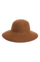 Women's Clyde Petal Wool Felt Wide Brim Hat - Brown