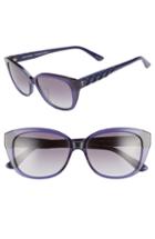 Women's Juicy Couture 54mm Cat Eye Sunglasses - Crystal Blue