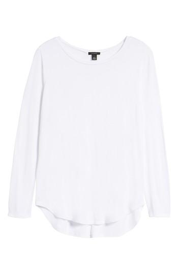 Petite Women's Halogen Shirttail Tee P - Ivory