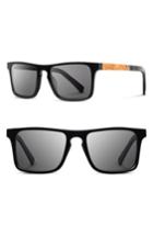Men's Shwood 'govy 2' 53mm Sunglasses - Black/ Maple/ Grey