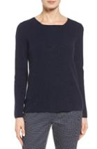 Women's Nordstrom Collection Button Back Cashmere Pullover - Blue