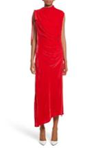 Women's Monse Drawstring Velvet Dress - Red