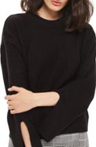 Women's Topshop Wide Sleeve Sweater Us (fits Like 0) - Black