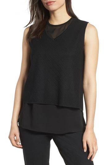 Women's Ming Wang Layered Tank - Black