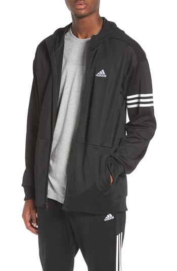 Men's Adidas Casual Regular Fit Sweater Jacket - Black