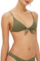 Women's Topshop Ribbed Triangle Bikini Top