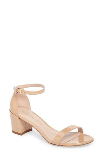 Women's Stuart Weitzman Simple Ankle Strap Sandal .5 M - Beige