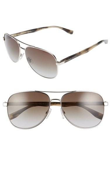 Men's Boss '0700/s' 60mm Aviator Sunglasses - Palladium Dark Horn