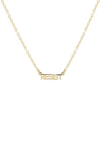 Women's Kris Nations Resist Script Necklace