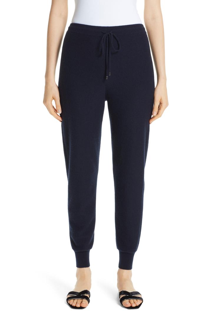 Women's St. John Collection Float Jacquard Knit Cashmere Pants, Size - Blue