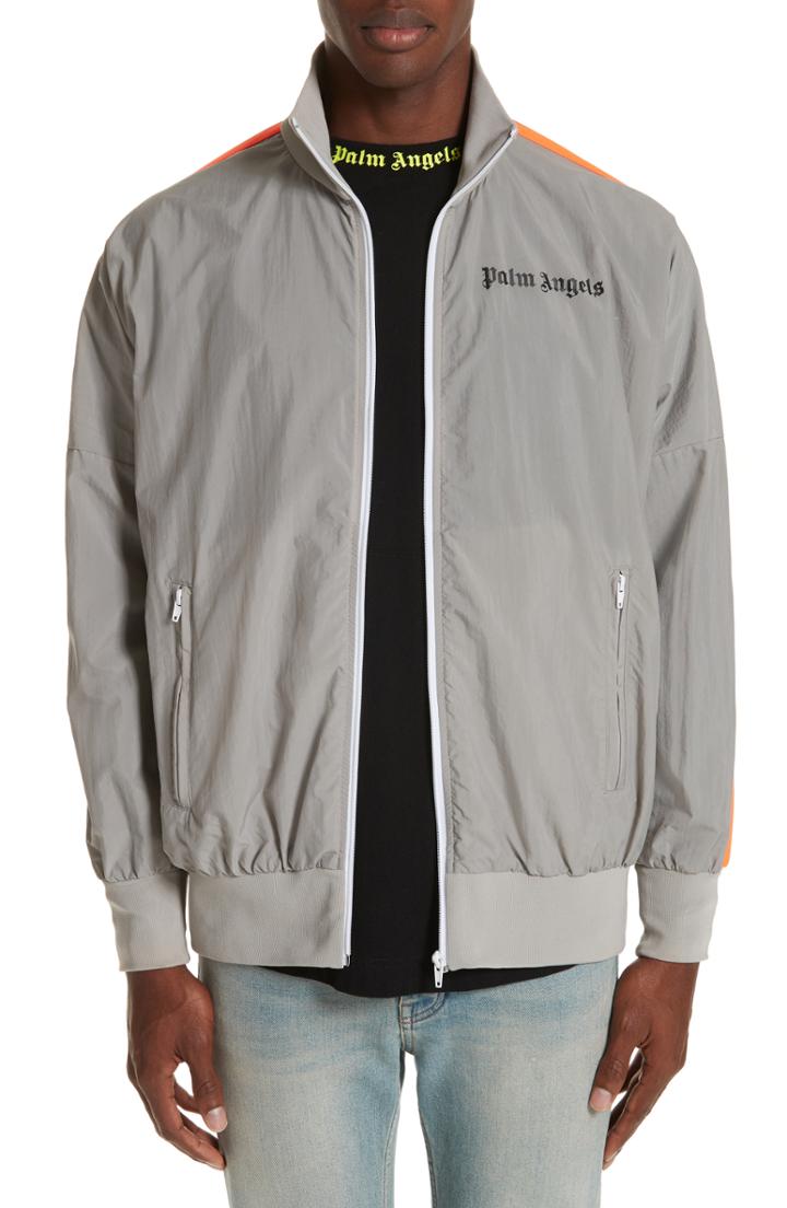 Men's Palm Angels Loose Fit Zip Track Jacket - Grey
