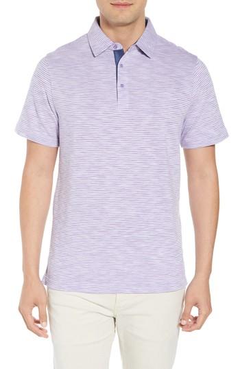 Men's Bugatchi Marled Stripe Polo - Purple