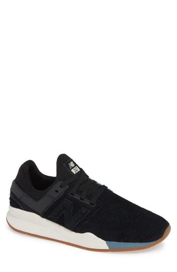 Men's New Balance 247 Suede Sneaker D - Black