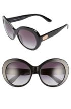 Women's Dolce & Gabbana 57mm Round Sunglasses - Black
