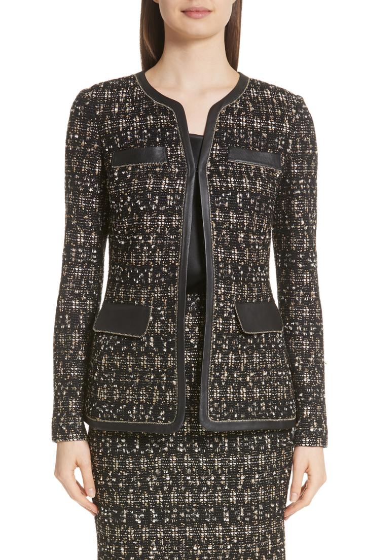 Women's St. John Collection Gilded Eyelash Knit Jacket